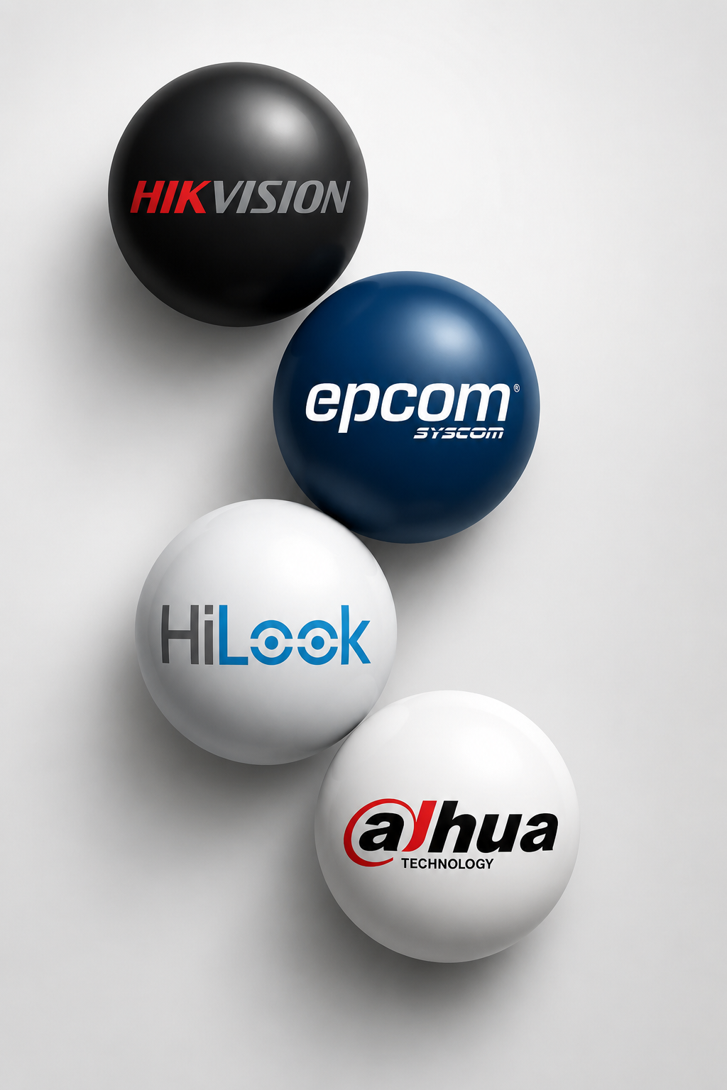 Marcas: Hikvision, Epcom, HiLook, Dahua